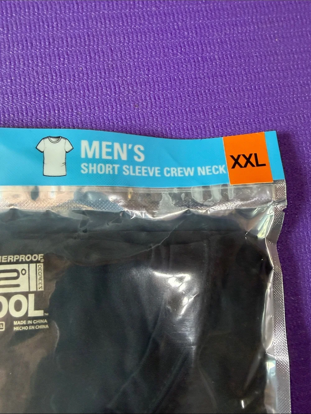 32° Cool Men’s Black Short Sleeve Crew Neck Undershirt - XXL